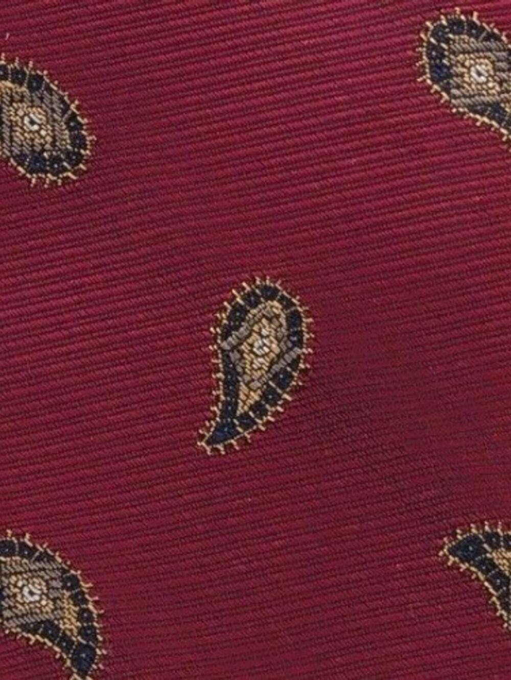 Robert Talbott Vintage 1990s Burgundy Red Paisley Silk Tie Hand Sewn in USA